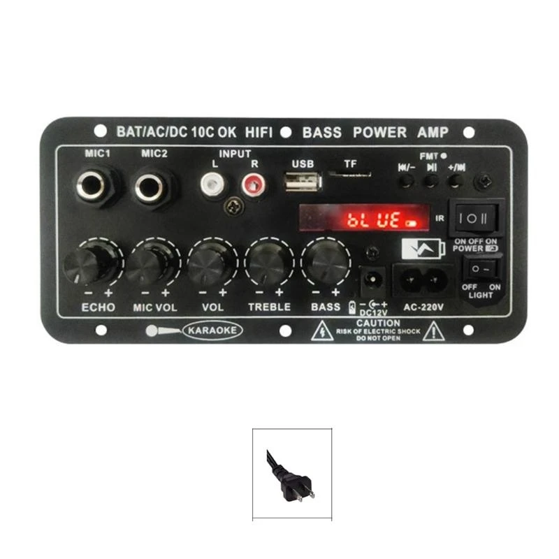 

DIY Speaker 12V Battery Single Channel Stereo Amp Receiver with Screen R6FB
