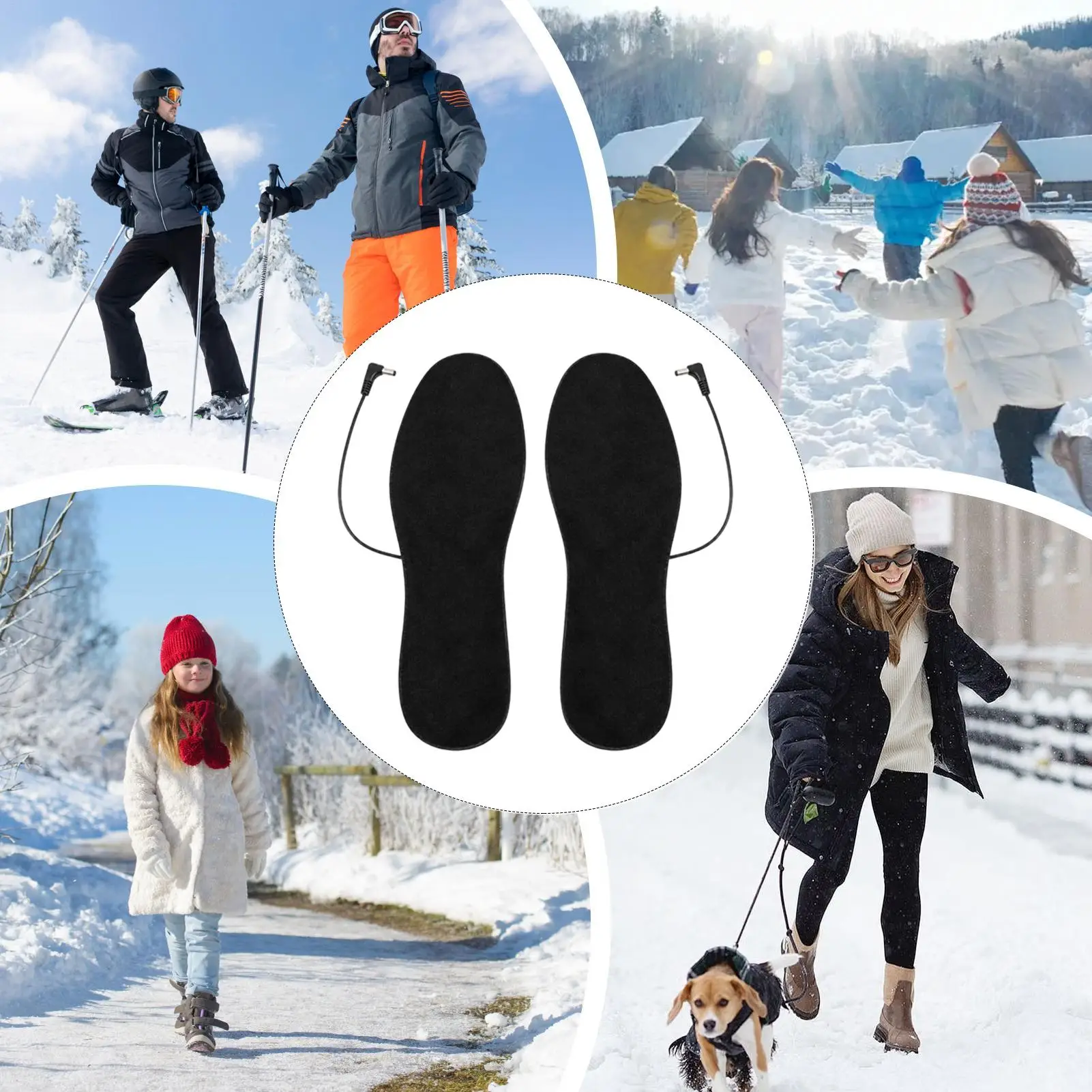 Heated Shoe Insoles USB Powered Electric Washable Heating Warm Pad 1-Pair Winter Heat Shoes Inserts For Women Men Adults Indoor
