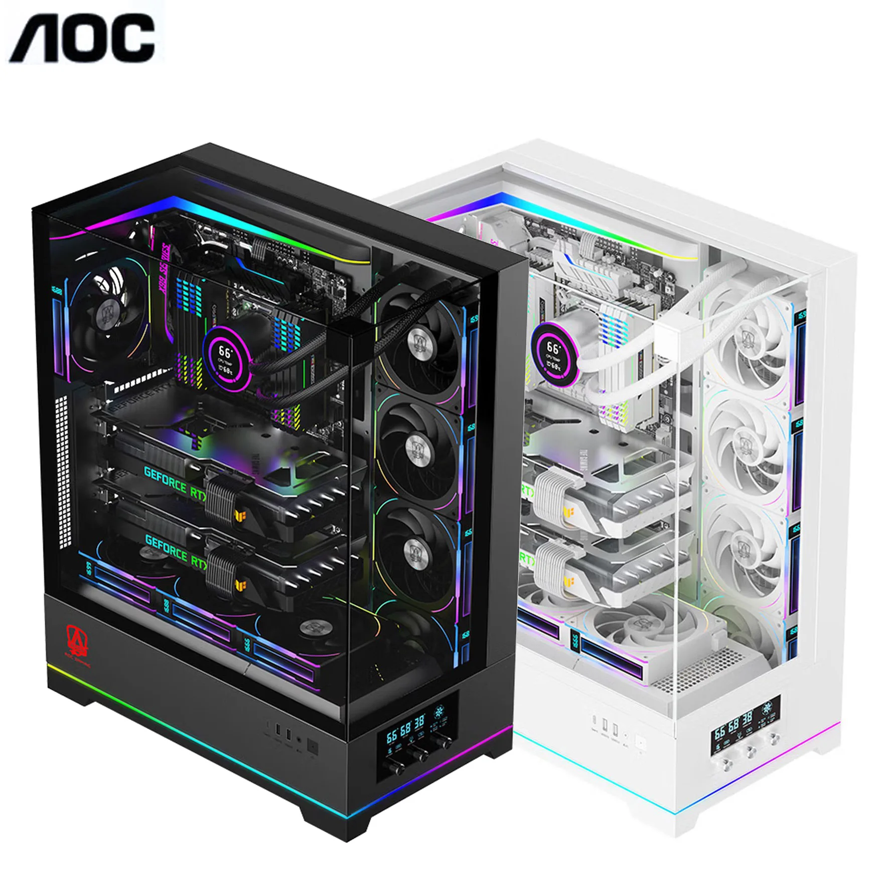 

Корпус для компьютера AOC ACG860/ACG880 EATX Sea View Room, 9 слотов, поддержка двух видеокарт, система водяного охлаждения 480.