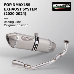 Full Motorcycle Exhaust Escape Slip On For NMAX 125 155 NMAX155 NMAX125 2021-2022 Front Link Pipe Muffler Moto DB Killer