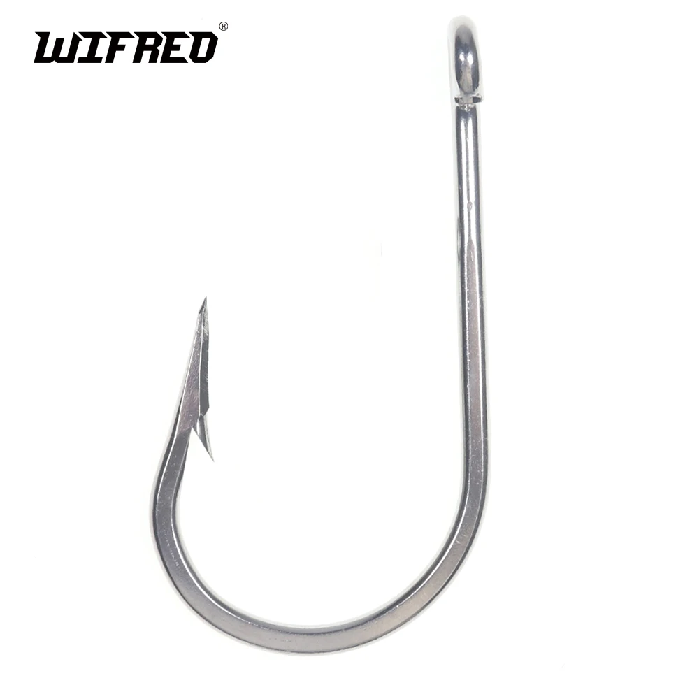 WIFREO-Aço Inoxidável Gancho De Pesca De Água Salgada, Big Game Jigging, Isca De Pesca De Tubarão De Atum, Pesados Fishhooks, 7691, 5 0-13, 0