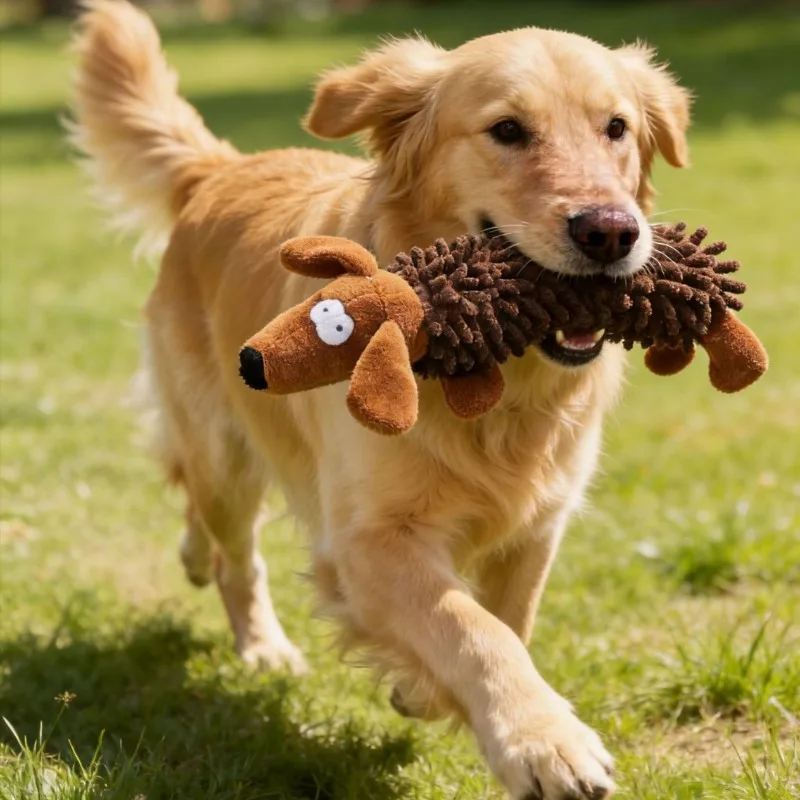 Durable Chew Pet Dog Plush Toy Animal Shape Puppy Chew Teeth Cleaning Toys Bite Resistant Squeaky Plush Dog Toys