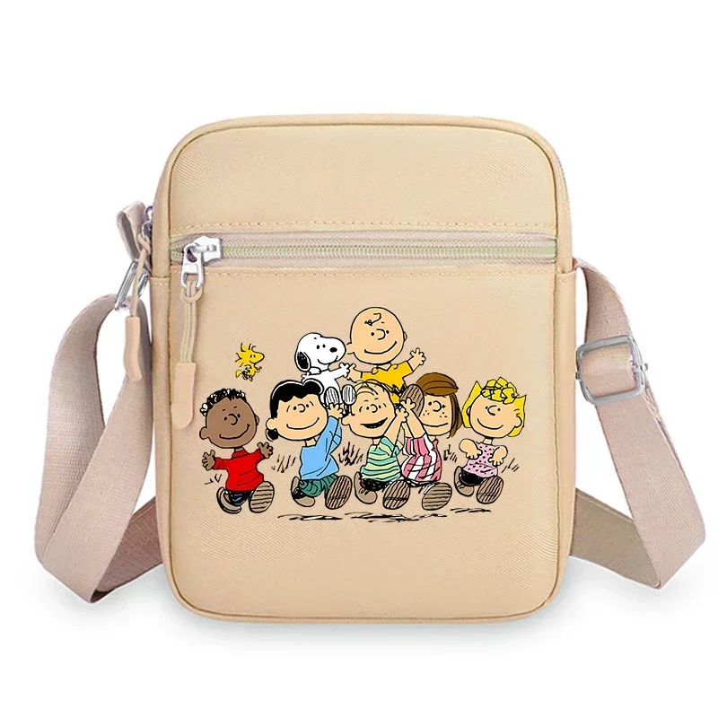 Kawaii Snoopy Women Men Shoulder Bag Fashion Mini Oxford Mobile Phone Bag Crossbody Bag Kawaii Ladies Waist Pack Wallet Gift