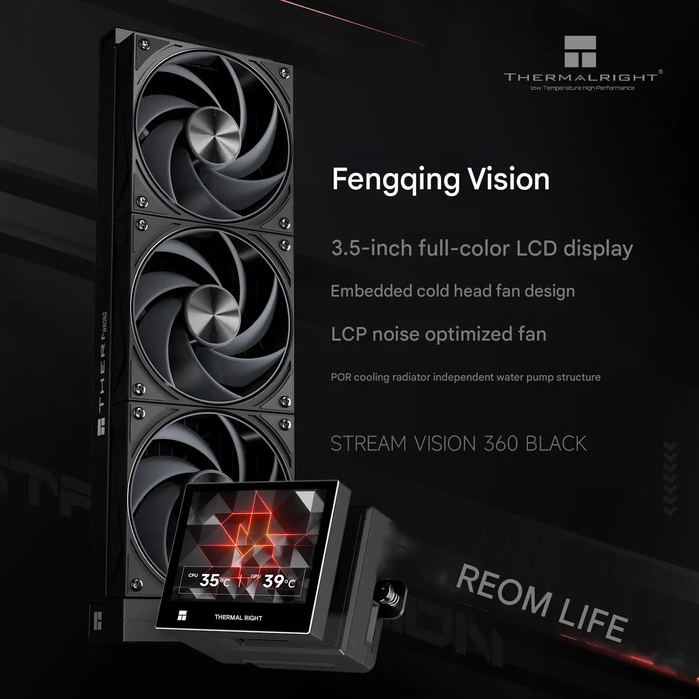 Thermalright Stream Vision 360 مبرد مياه متكامل 360 مم 3.5 بوصة/دقة شاشة LCD 680x480/AM4/AM5/LGA 1851/1700 #2