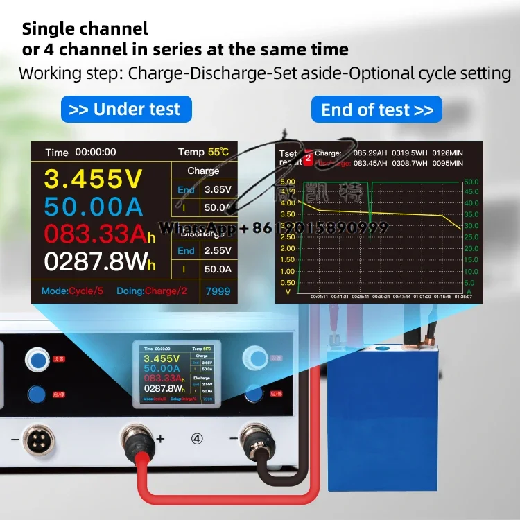 4/8/16 Channel 2020a 30A 50A penganalisa sel baterai lithium kapasitas besar Tester kapasitas mesin pengisi daya YPSDZ