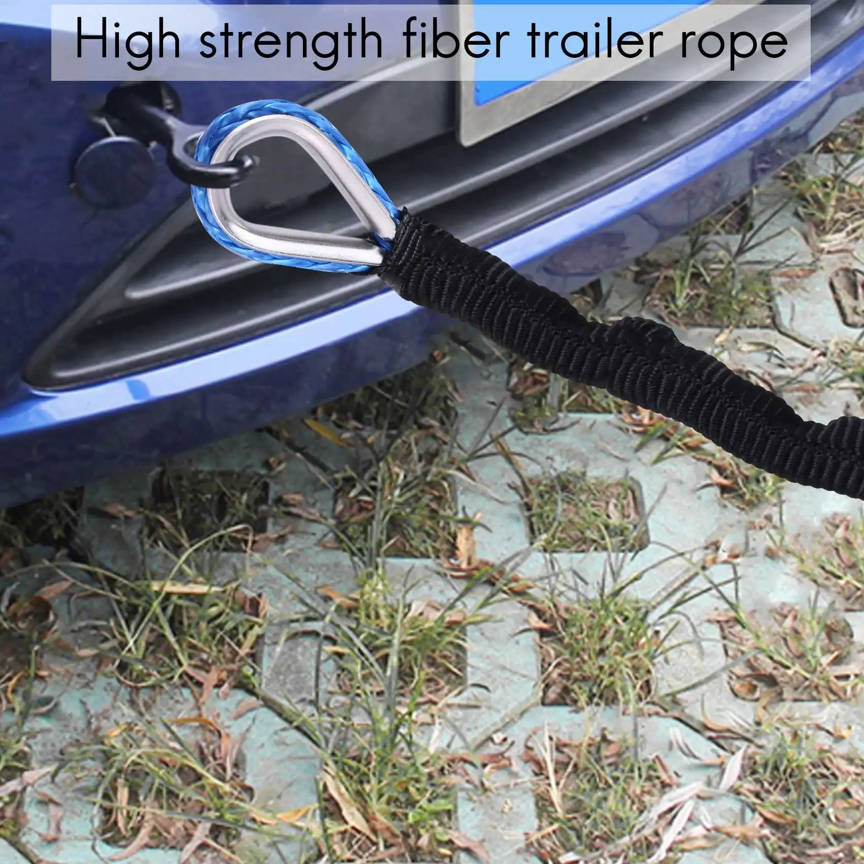 A65P-3/16 بوصة × 50 بوصة 7700 رطل حبل كابل خط ونش صناعي مع كم حماية لـ ATV UTV