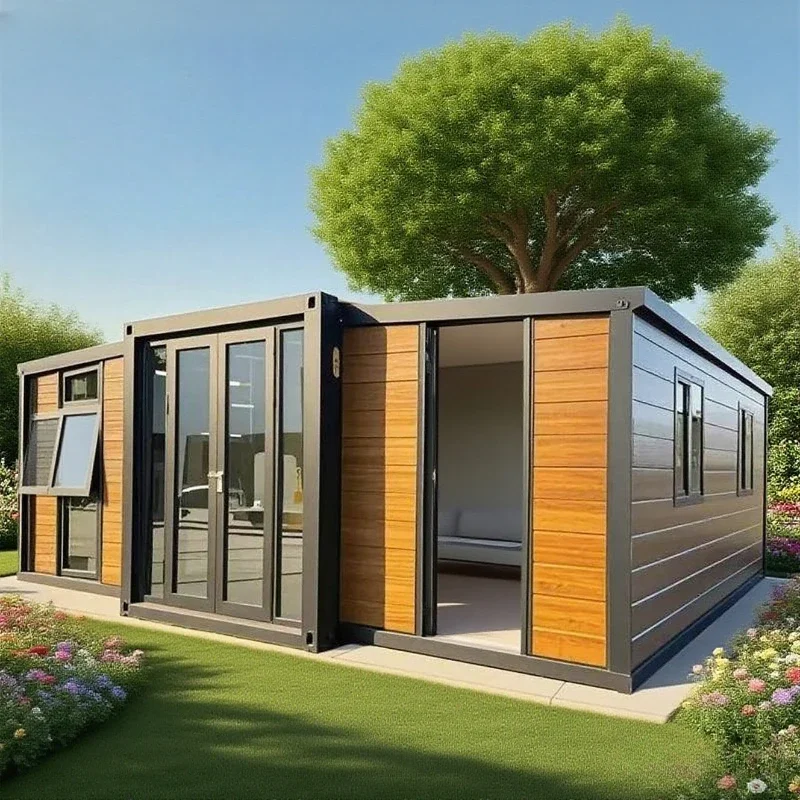 Casa Contenedor Prefabricada Expandible de Lujo de 20 pies/40 pies, 2/3 Dormitorios, Villa Moderna con Diseño de Terraza y Jardín en la Azotea, Gran Venta