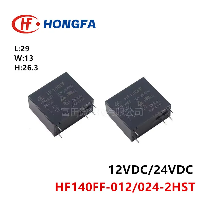 1Pcs HONGFA Relay HF140FF-012/024-2HST 6Pin 10A Power Relay for 12V 24V Two Sets of Normally Open Contacts