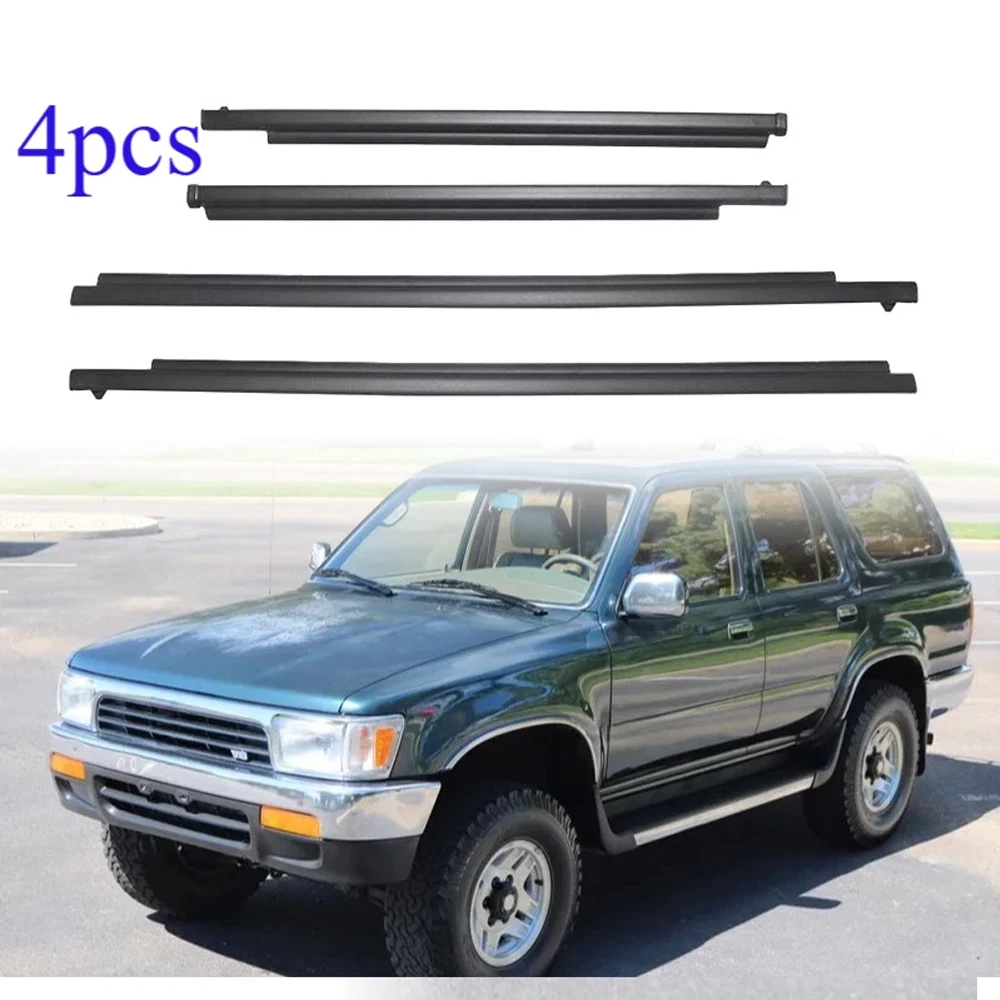 4 قطعة باب السيارة الجديد الزجاج الخارجي صب السير الوقائي 68161-35010 لتويوتا 4 عداء 1995-2002 قوالب حزام ختم الباب عدة