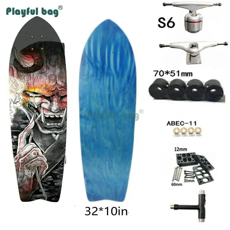 81,5 CM Skateboard S6 Metall lkw Holz Bord Einzigen rocker Komplette skateboard 70MM räder AMB135