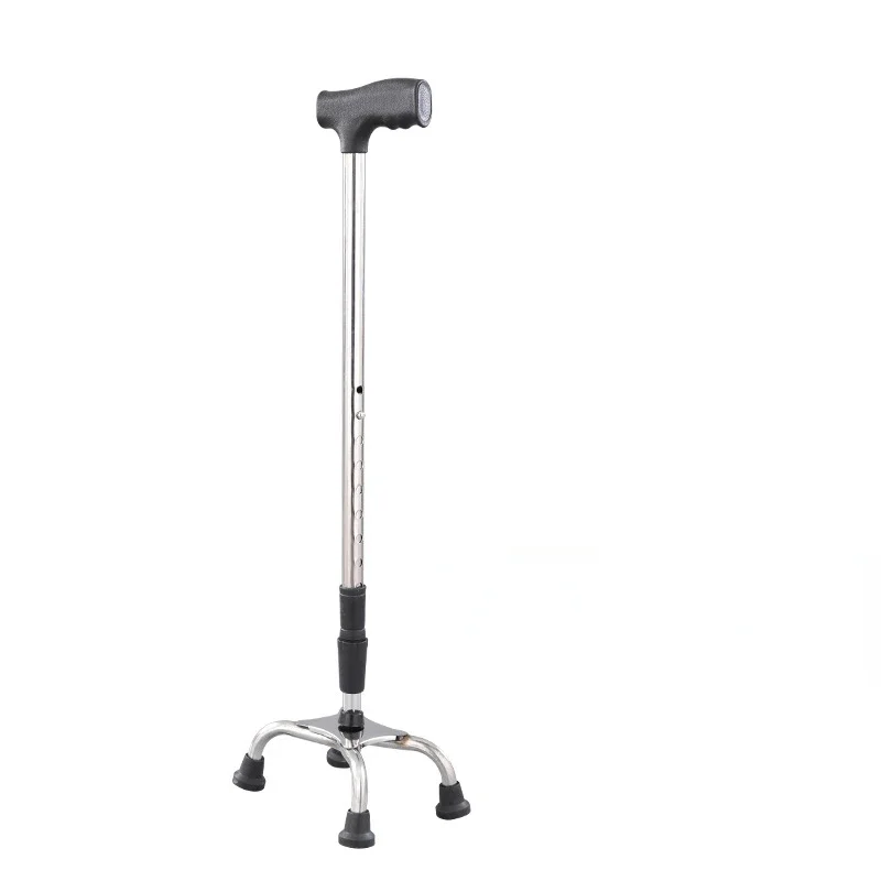 4 Legged Aluminum Alloy Crutchesfor Elderly People Anti Slip CrutchesAdjustable Height CrutchesStainless SteelCrutches