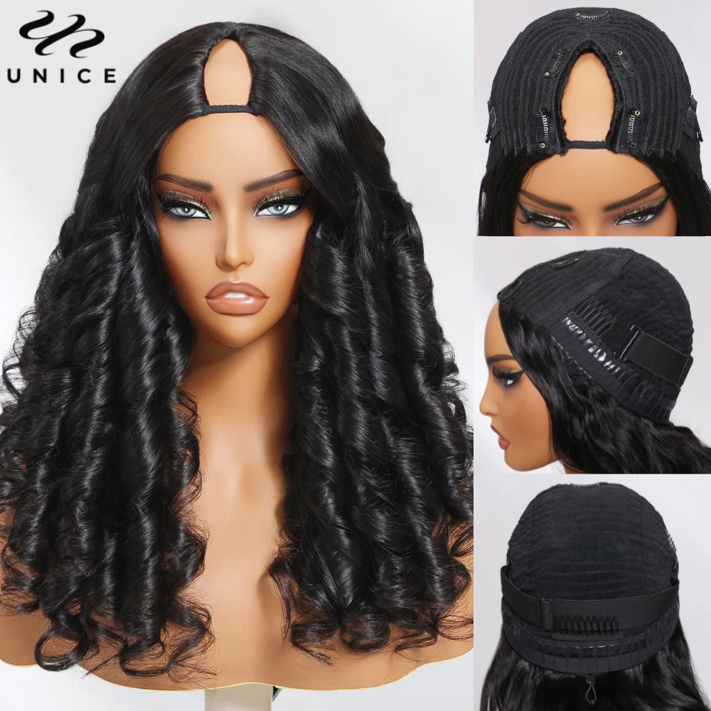 Body Wave V Part Wig With Drawstring Natural Color 100% Human Hair Upgraded V-Part Wigs 150% Density Beginner Friendly