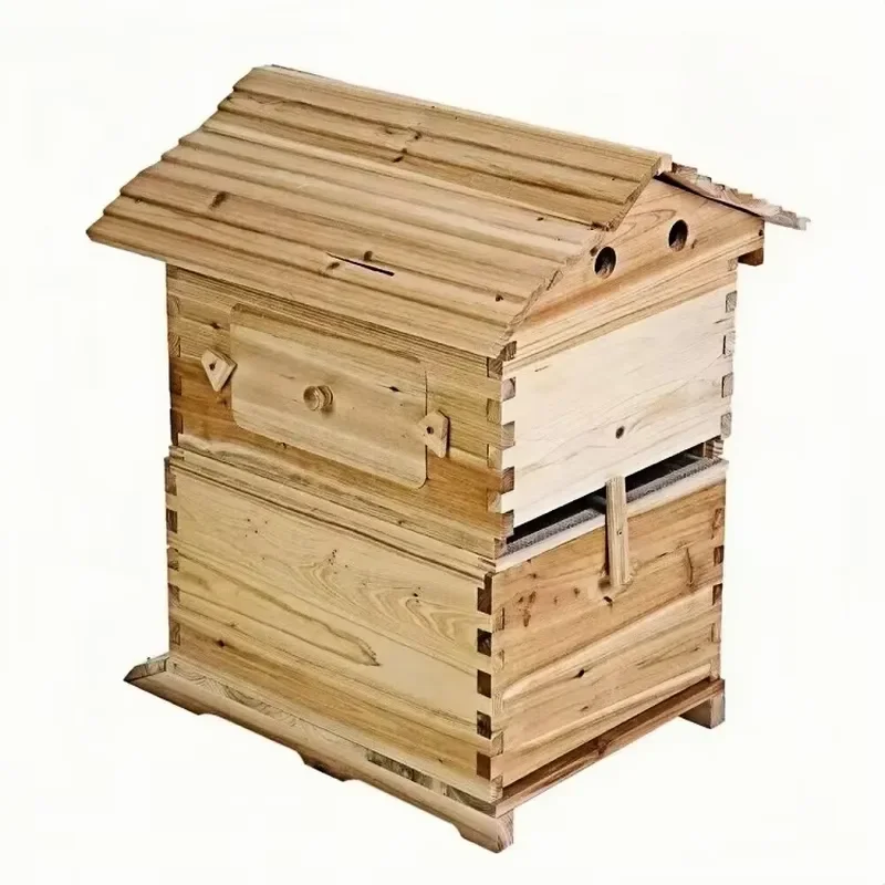

Automatic Beehive Set with 7 Frames, Wax-Coated Self-Flowing Hive for Farm and Beekeeping
