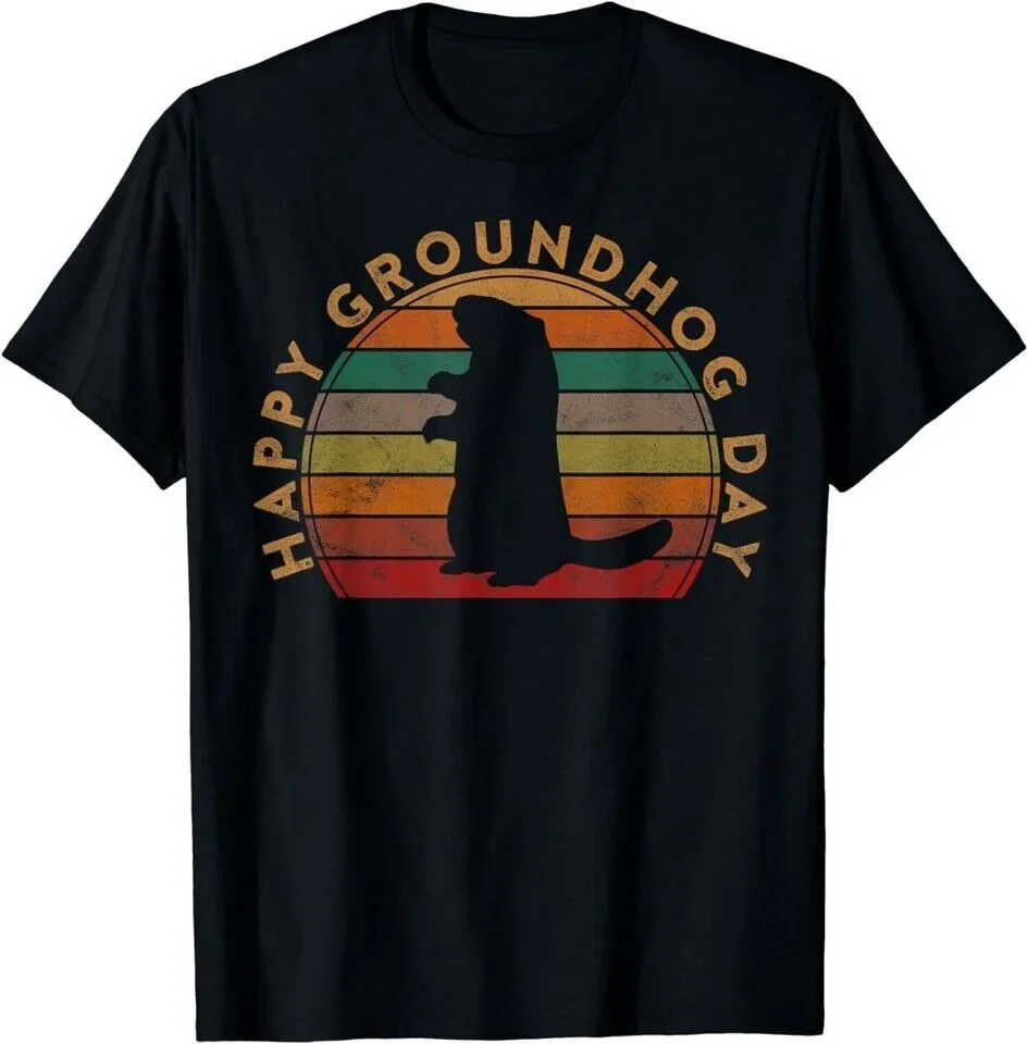 Happy Groundhog Day Sunset Gift T-Shirt Unisex S-5XL