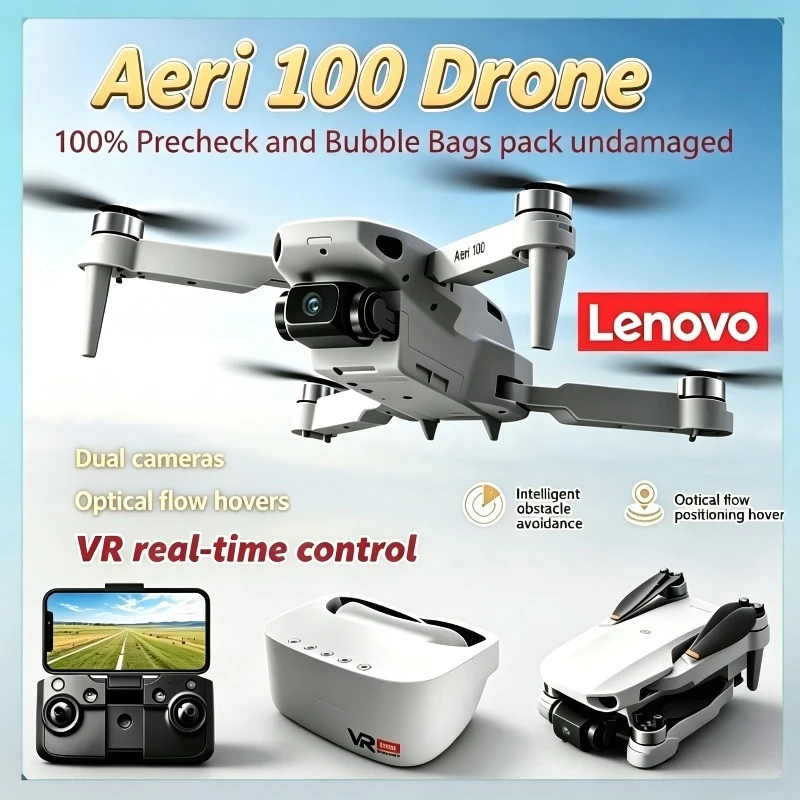 

Lenovo Aeri100VR 8K 4K FPV VR Drone with HD Screen Remote Control RC Helicopter Quadcopter Easy to Fly Toy Gift for Kids