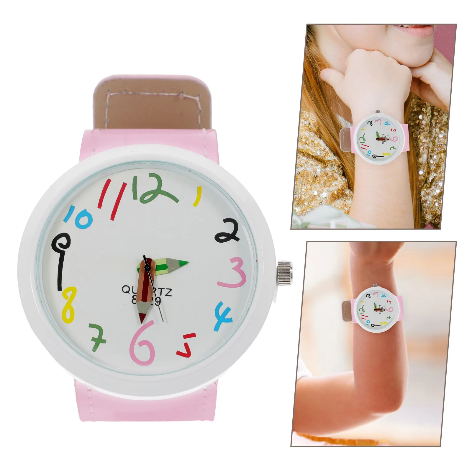 

Learning Watch Decor Pencil Pointers Girls Boys Cartoon Durable Wrist Watches Time Concept Gifts