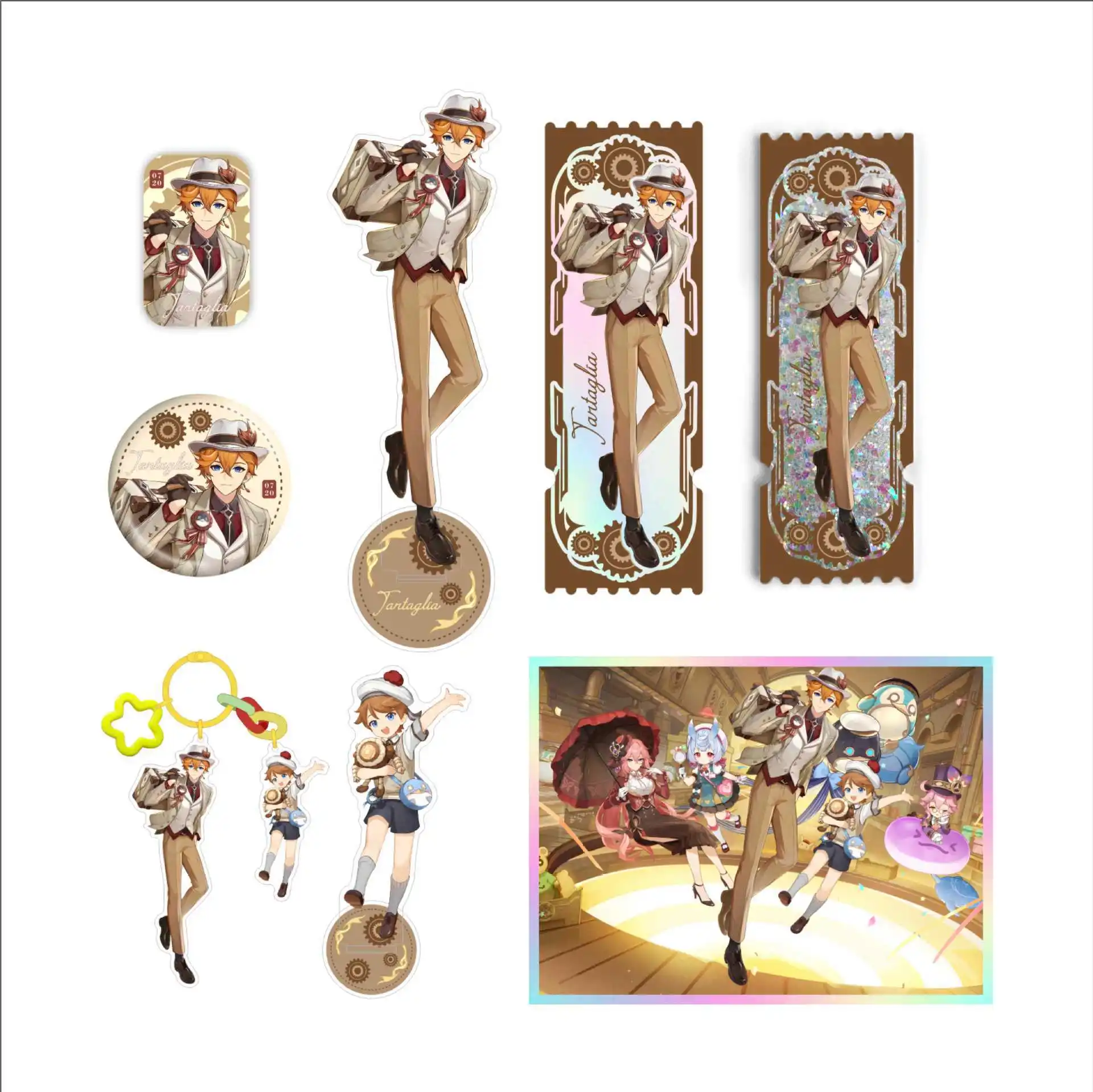 

Tartaglia Fes 2024 Acrylic Stand Yuanshen Game Goods Display Keychain Badge Desk Decoration Cute Ornament Accesorios Friend Gift