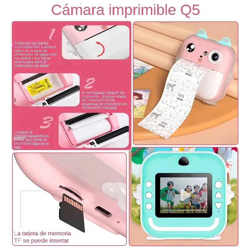 Children 1080P HD Digital Camera Toys Instant Print for Kids Thermal Print Camera Instant Print Photo Video With 32G Memory Card