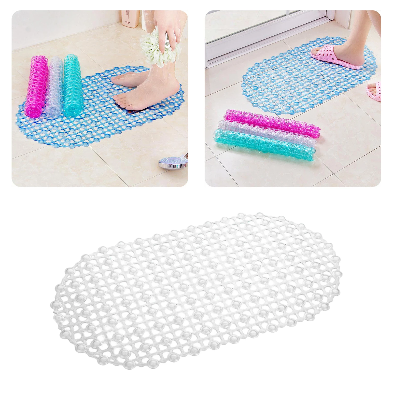 67x37cm Mat Bathtub Bath Mat PVC Small Bathtub Safety Shower Non-slip Bath Mats with Suction Cups Floor Mat Bathroom Mat