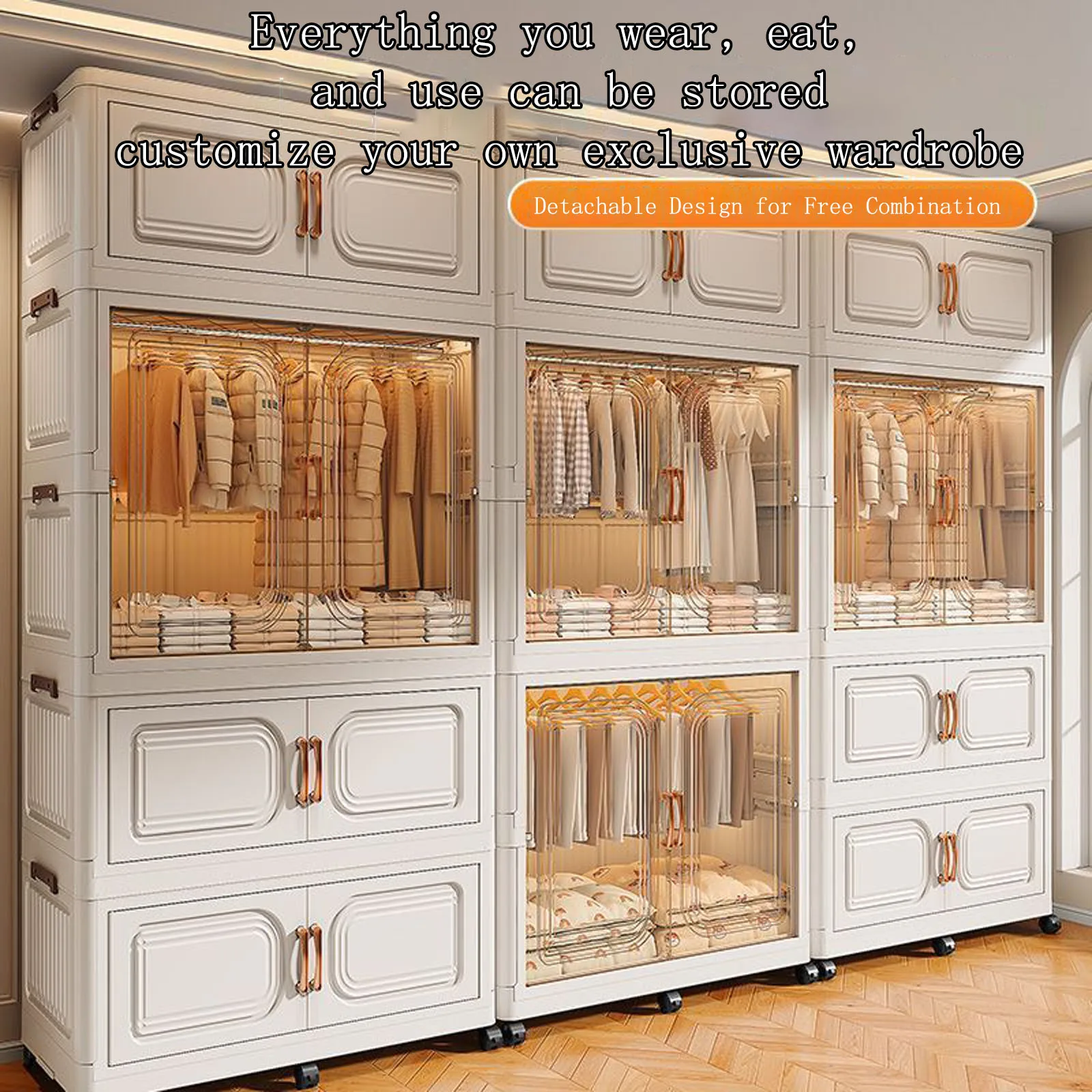 China's Preferred Free Installation Simple Wardrobe Home Clothes Blankets Storage Cabinets Children's Wardrobes Folding