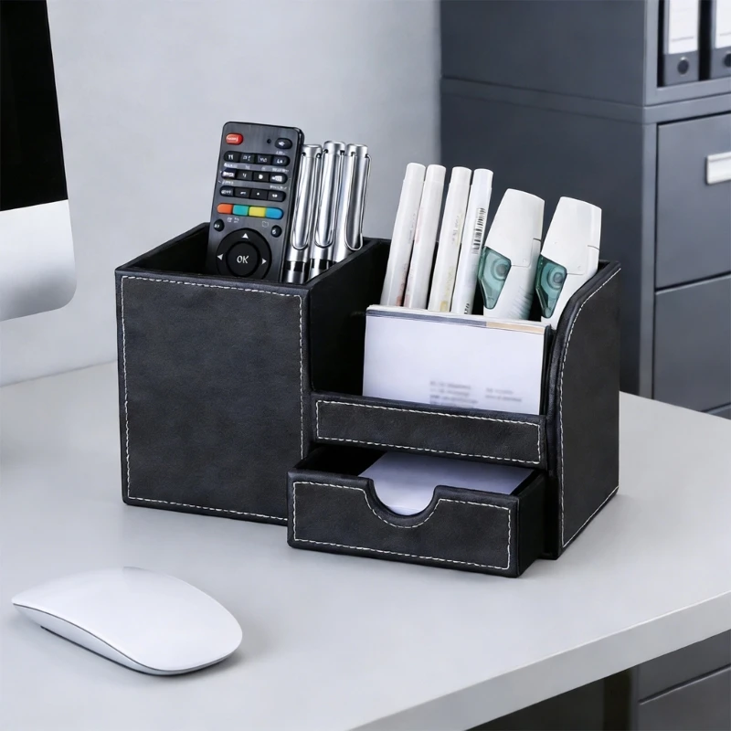 divided-desktop-stationeries-organizers-with-front-drawer-open-access-leather-covered-sides-and-contrast-stitching-x3ub