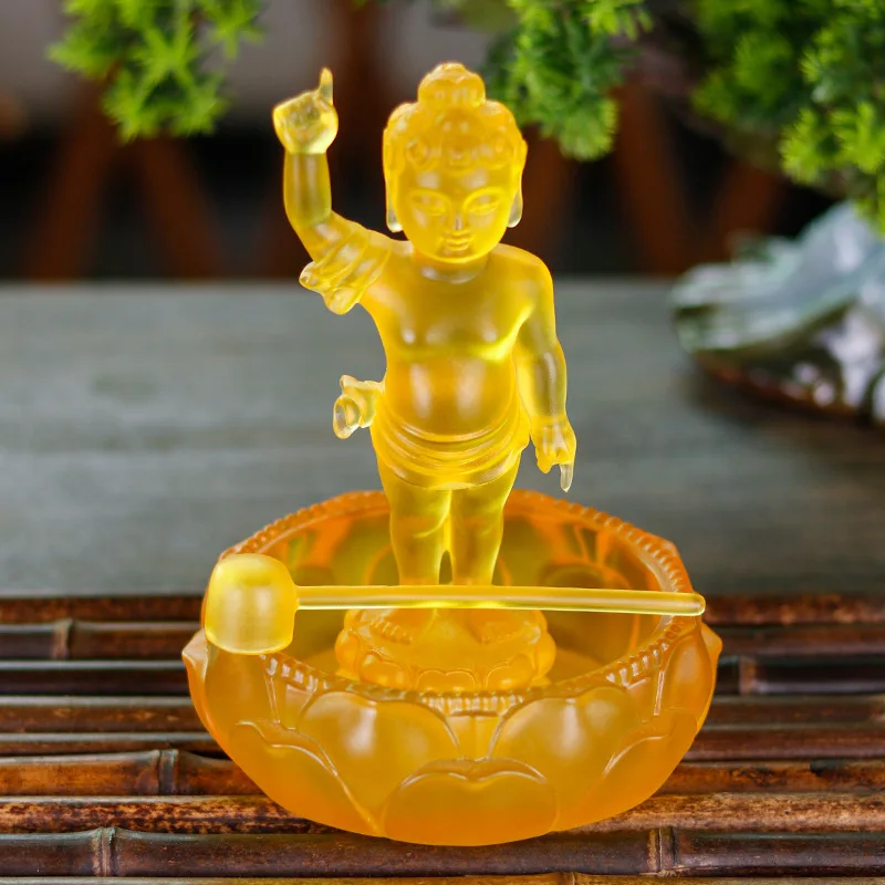 

Water Glass Set (Lotus Plate, Crown Prince , Spoon) Shakyamuni Buddha Bath Festival Home Decoration