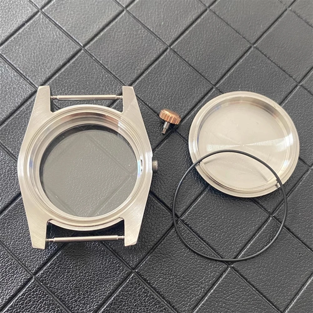 علبة خاتم الأسنان الكلب مع زجاج الياقوت ، اكسسوارات الساعات ، NH35 ، حركة NH36 ، 36 مللي متر