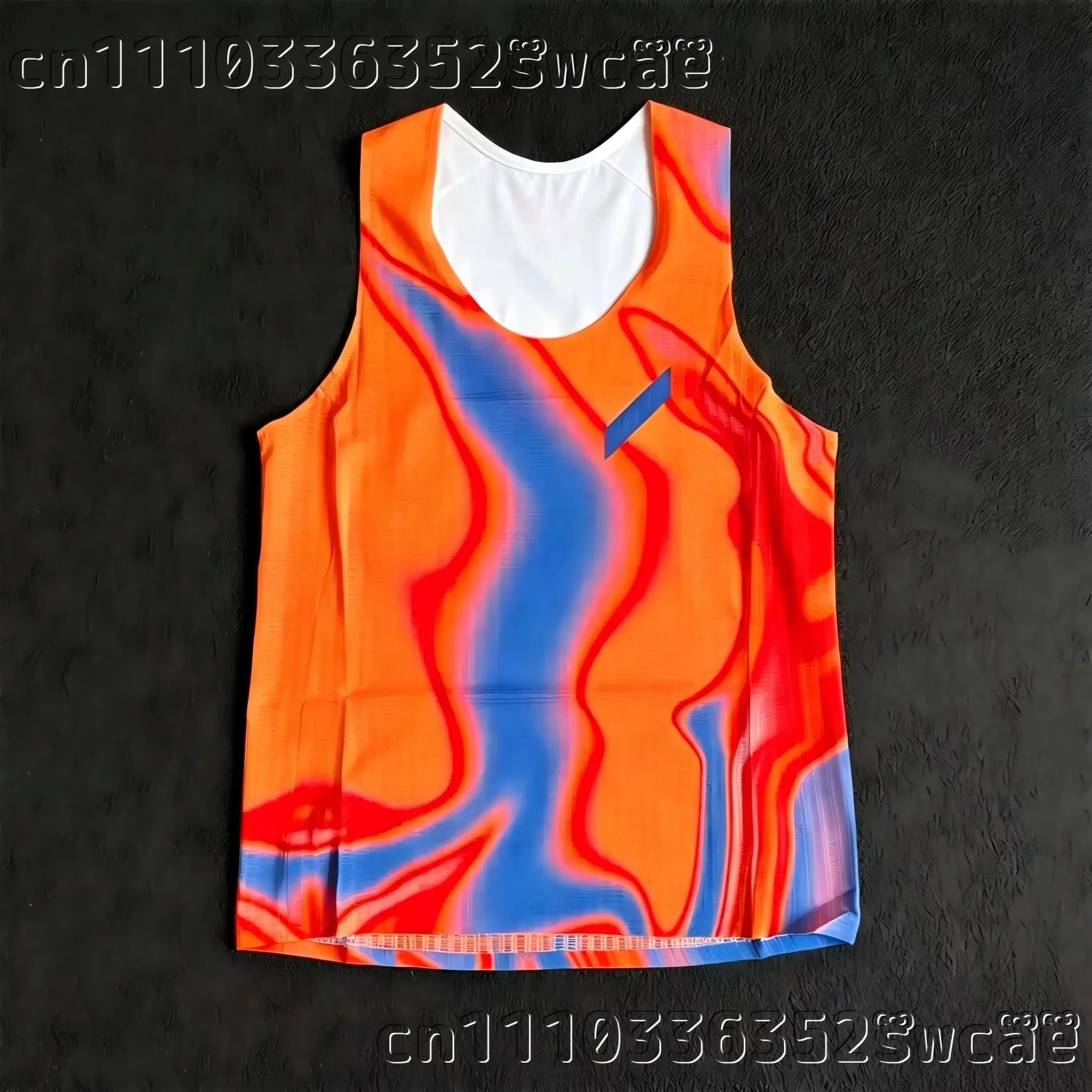 Wellenmuster-Lauf-Tanktop, atmungsaktives Mesh-Sportshirt, ärmelloses Shirt für Fitness, Marathon-Training, Familien-Set – Detail 13