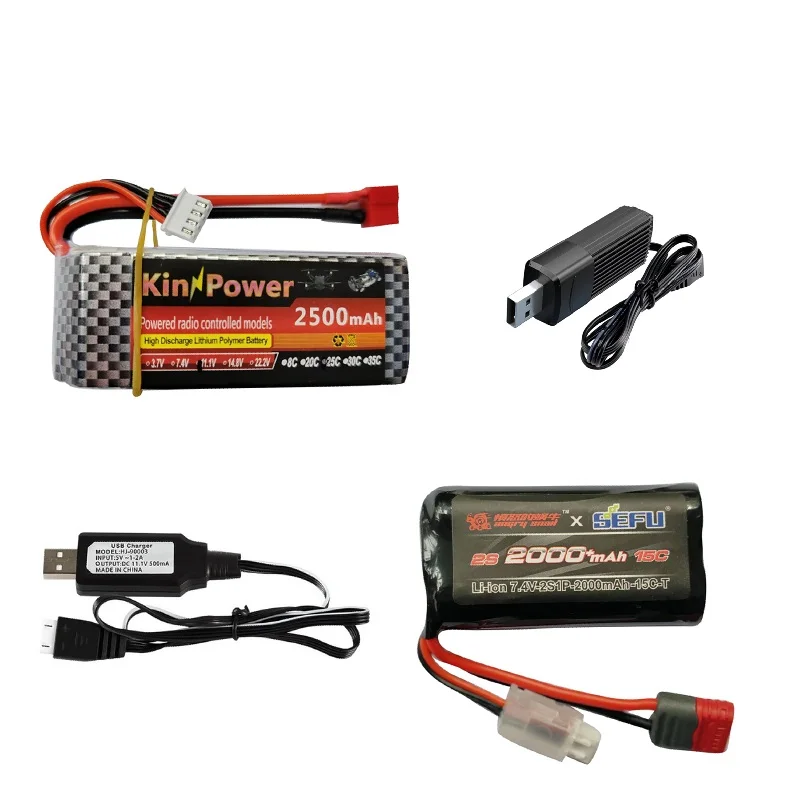 MJX Hyper Go14301 14302 1/14 R/C części zapasowe do samochodów 2S 7.4V 2000mAh akumulator litowo-jonowy/ulepszony 3S 11.1V 2500mAh bateria Lipo/USB