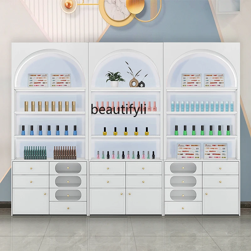 

*Beauty salon skin care products nail polish glue display cabinet, shelf product display rack