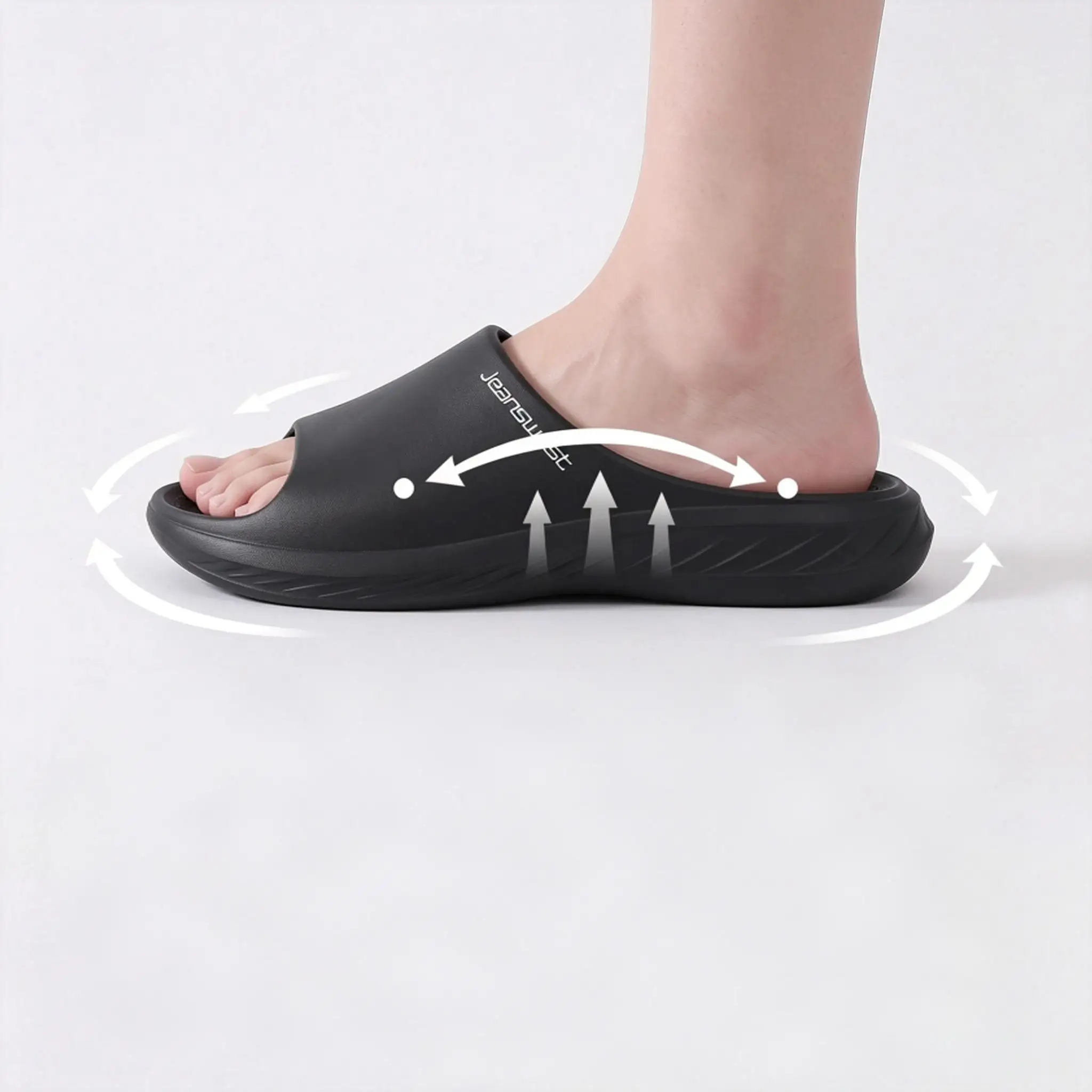 Thick Platform Arch Support Slide Sandals Men Soft EVA Non‑Slip Fashion Home Beach Shower Slippers Casual Footwear