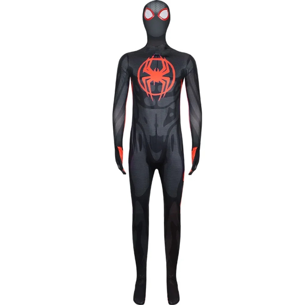 Combinaisons de cosplay Spiderman dans le spider verse pour enfants, Miles Morales, costume de batterie de héros souriants, olympiques d'Halloween