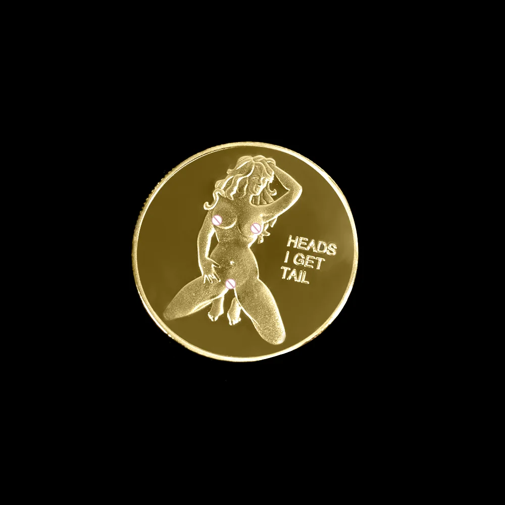 1 peça moedas de menina sexy moedas comemorativas de menina da sorte moedas de ouro