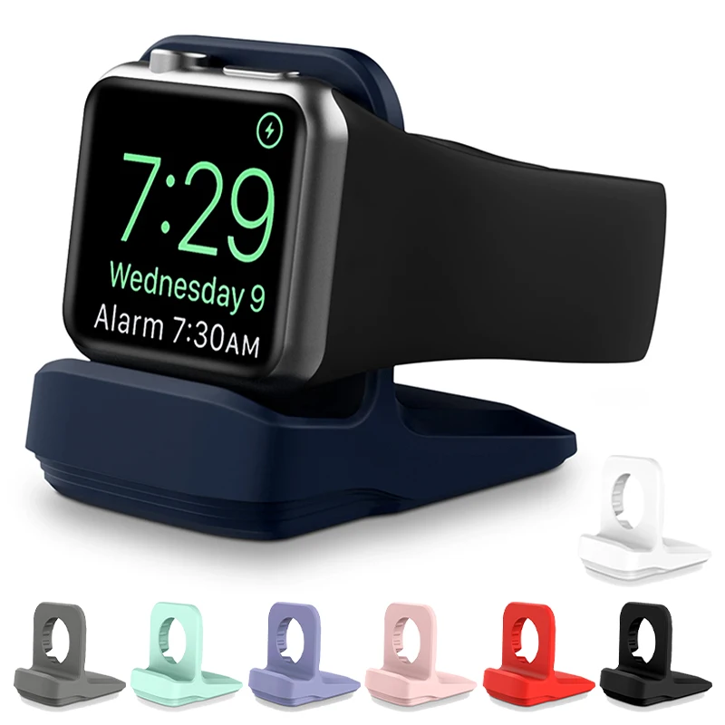 Biurkowy pokrowiec do Apple zegarek ładowarka podstawka Retro do ładowania iWatch 9 8 7 6 5 4 3 2 SE silikonowy uchwyt na stół akcesoria