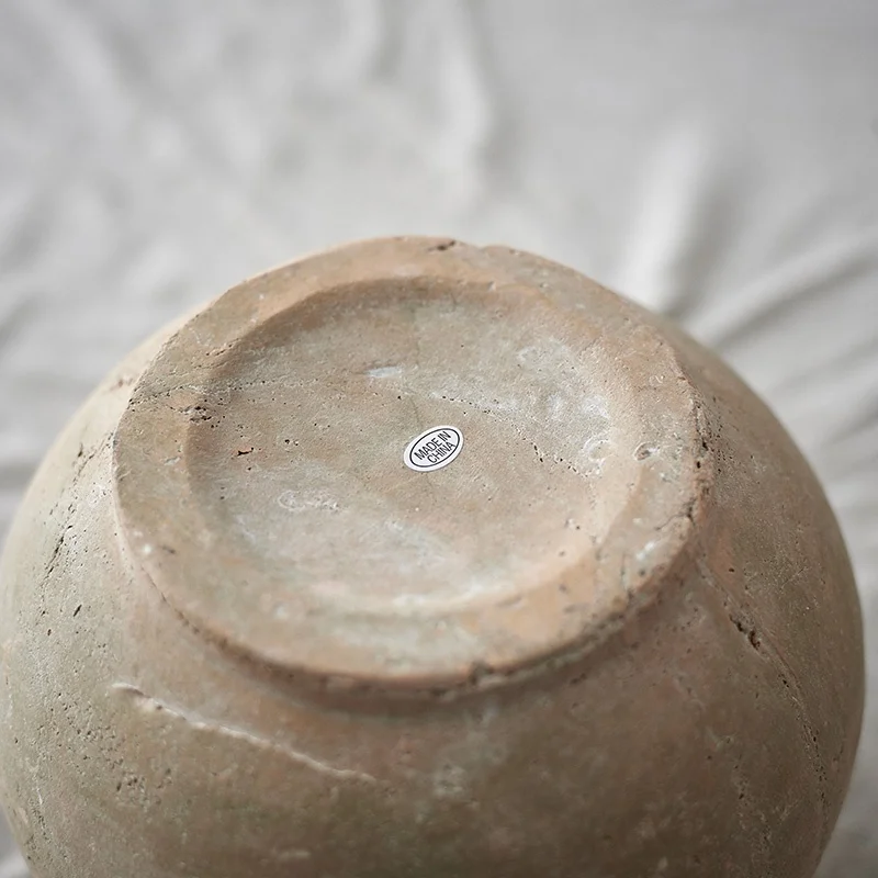

Retro Handmade Cerc Flower Vase for Home Decor Entrance Decorative Dry Flower Py Jar for Airbnb Decoration