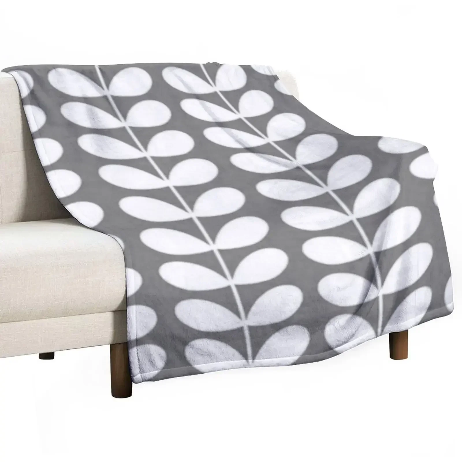 أورلا كيلي متعددة الجذع، رمادي، أبيض، نمط كيلي، أورلا كيلي بطانية رمي الزهور أريكة مزخرفة بطانيات شتوية دافئة دافئة