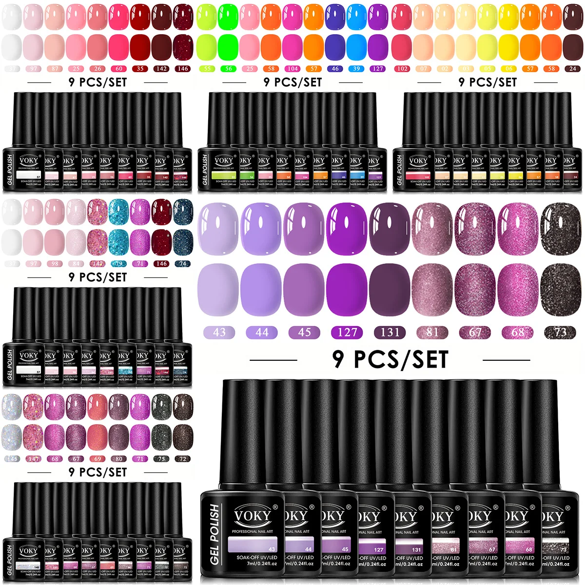 

9-piece autumn/winter color LED/ jelly-style nail art set, suitable for hand and foot care salon kits, is an ideal gift for frie