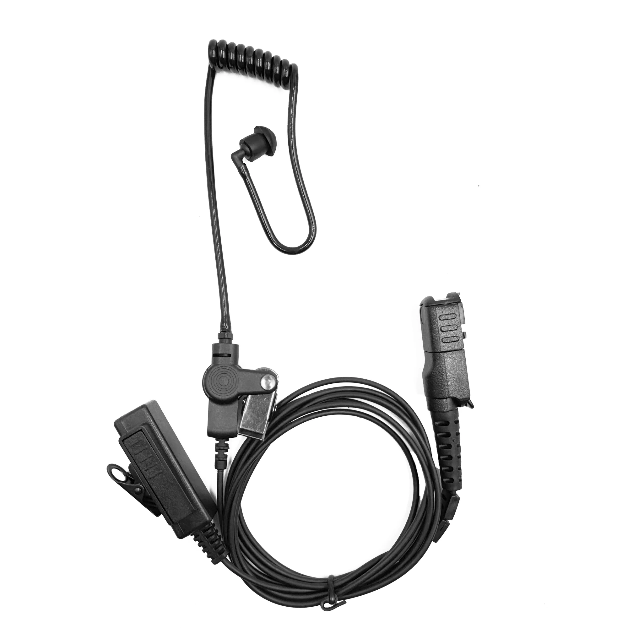 Headset Mikrofon PTT dengan Selang Udara Hitam untuk Motorola DP2400 DP2600 XiR P6600 P6620 E8600 MTP3150 MTP3550 DP3441e Walkie Talkie