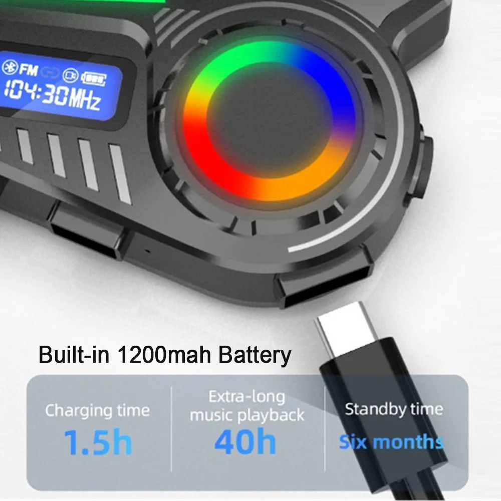 1080P RGB دراجة نارية سماعة خوذة واي فاي DVR بلوتوث V5.4 يدوي دعوة راديو FM لتحديد المواقع التاريخ المسار TF بطاقة مسجل فيديو