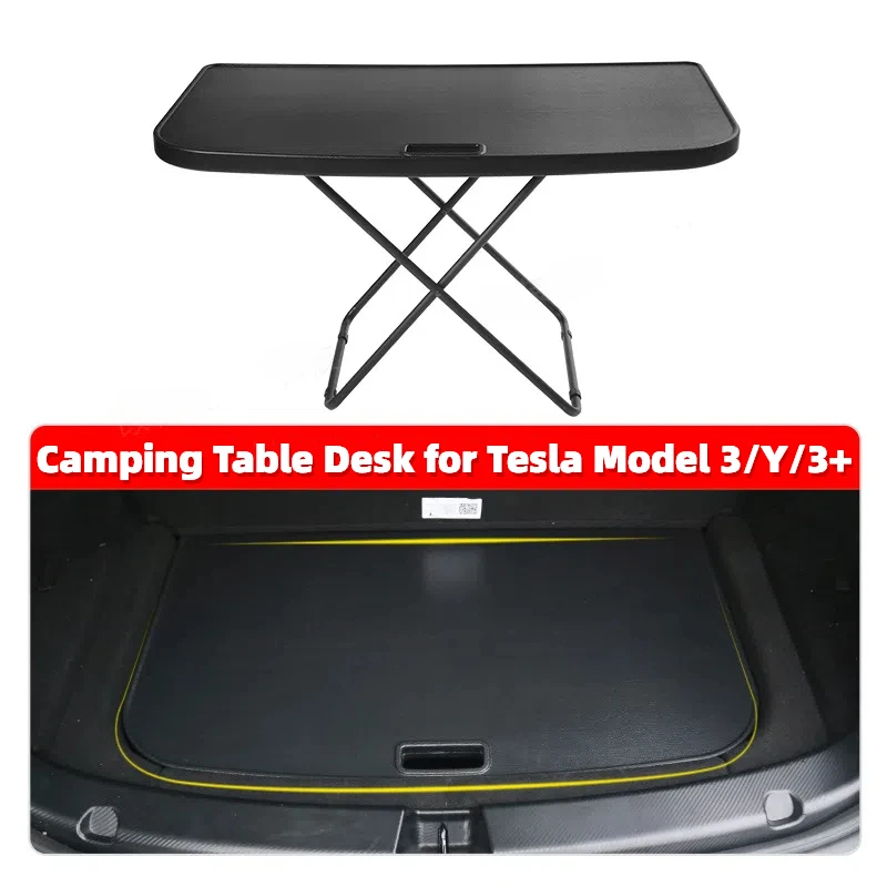 For Tesla Model Y/3/3+ Highland Camping Table Portable Folding Table Desk Outdoor Rest Camping Car Rear Trunk Desk 2017-2024