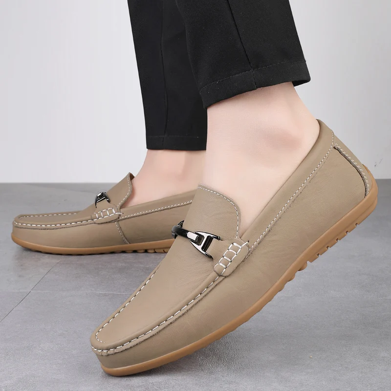 

Высококачественная кожаная мужская обувь ручной работы, повседневная удобная мужская кожаная обувь без шнуровки, мужская обувь на плоской подошве, лидер продаж, уличная обувь