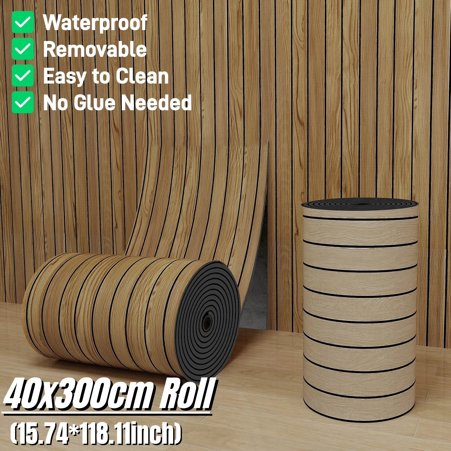3D Faux Wood Grain Self Adhesive Wall Stickers for Wall Cladding Peel and Stick Thick Foam Wallpapers Home Decor Living Room DIY