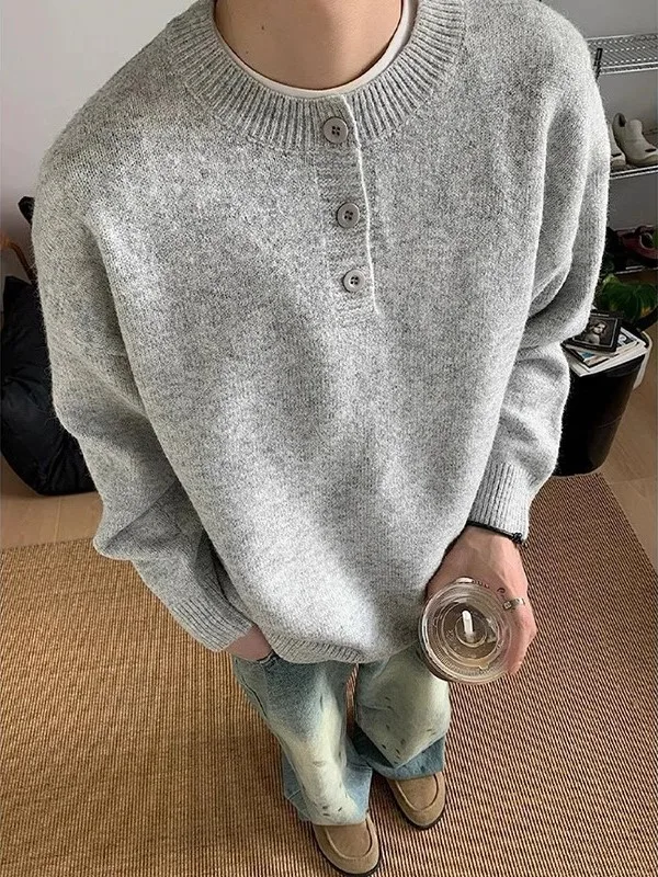 

Мужской свитер с воротником-стойкой в американском стиле, осенний, высококачественный, повседневный, вязаный, для ношения под одеждой, Cleanfit