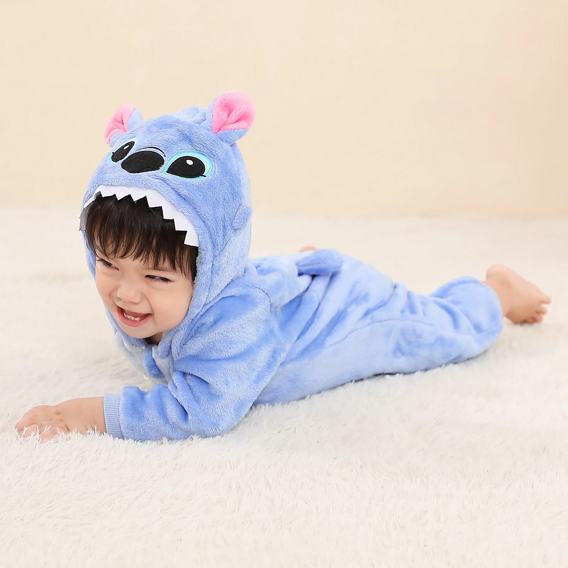 Baby Kigurumi Stitch Cartoon Romper Infant Kids Animal Jumpsuit Toddler Clothes Bodysuits Girls Boys Cosplay Pyjamas Costumes