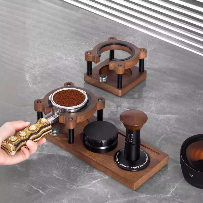 1 Stück Kaffee-Tamper-Basis aus Massivholz, Kaffee-Tamper für Cafés, Pulver-Aufbewahrungsbasis, Siebträgerhalterung
