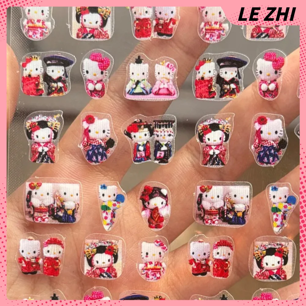 Hello Kitty Kuromi Doll DIY Handwork Nails Stickers Accessories Room Decoration Stickers Mobile Phone Case Notebook Decoration