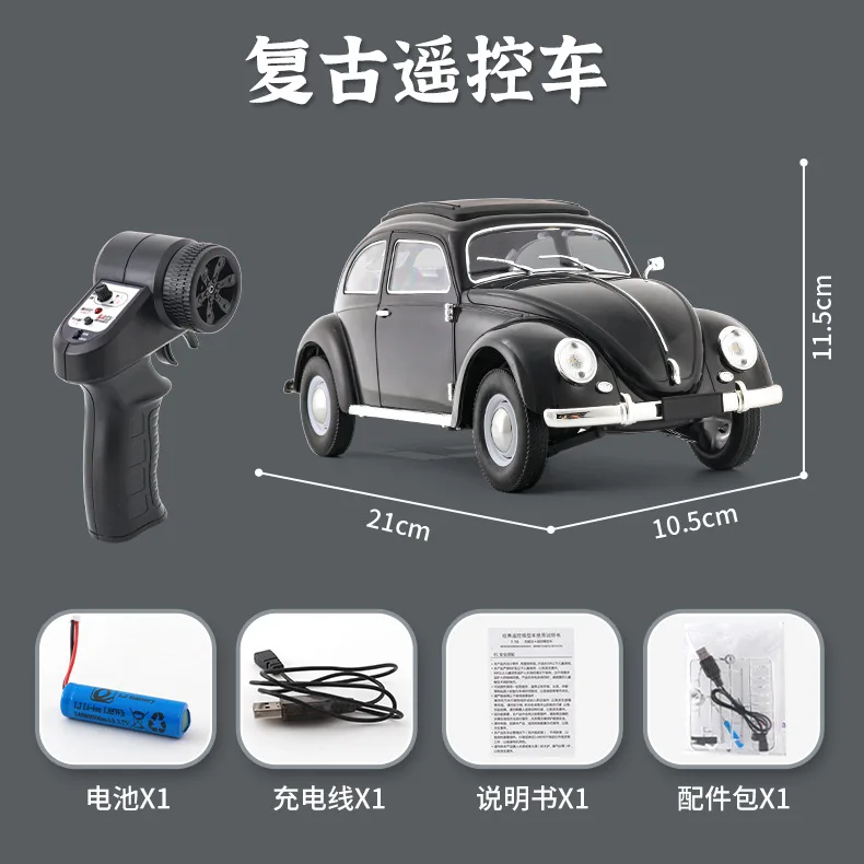 WPL D62 mini 2.4G Retro Beetle Remote Control Car Simulation Hardtop Sedan Model Rc Climbing Car Toys For Boys Gift ﻿