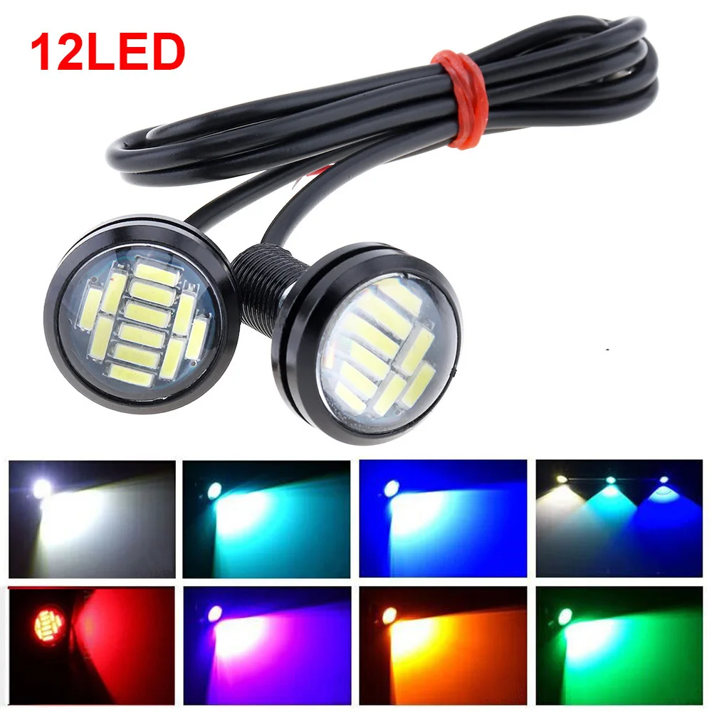 

2pcs 23mm Car LED Eagle Eye High Power 4014 12SMD 12V Car Fog Lamp DRL Bulb Reverse Backup Parking Signal Daytime Running Light