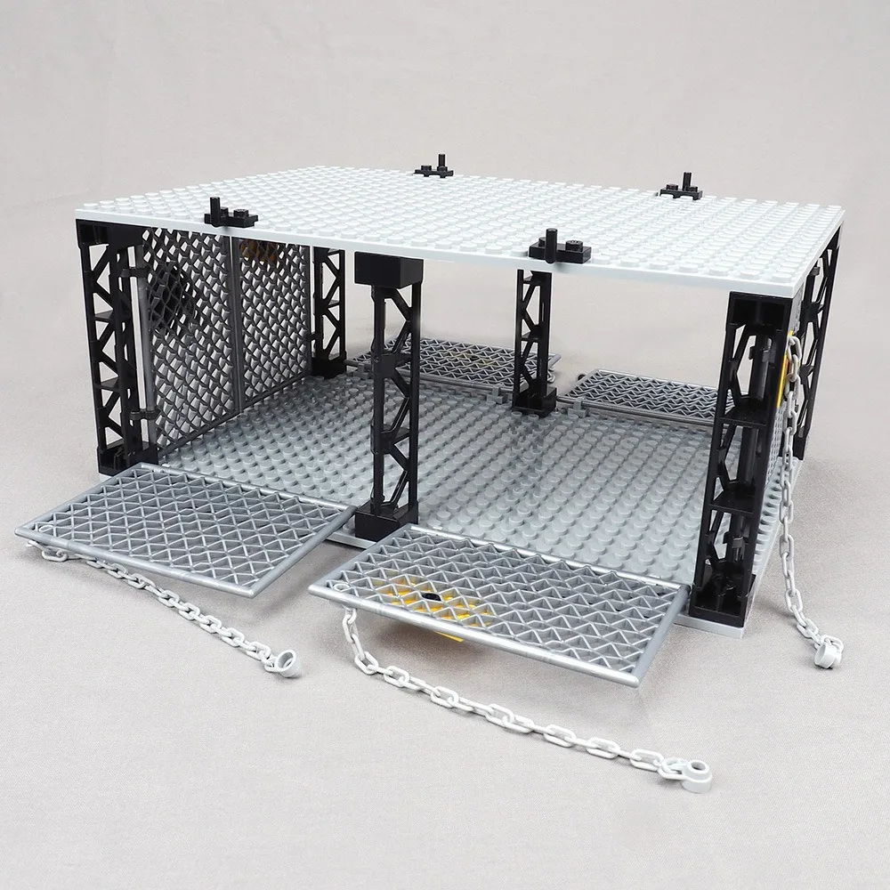AM60-1 Bloque de construcción atrapado de una sola capa Escena de Doomsday Equipo de modelo de prisión Partículas pequeñas Compatible con Legoeds