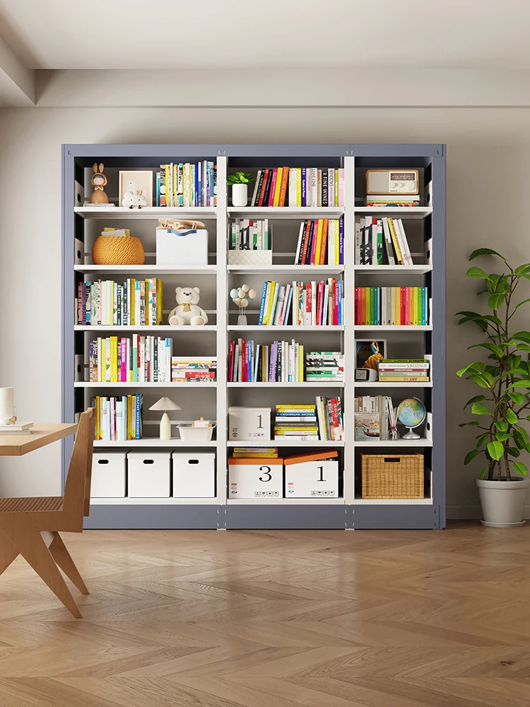 Library Bookshelf Multilayer Living Room Simple One Against The Wall Of Iron Students Home Bookcase Floor Shelves Steel